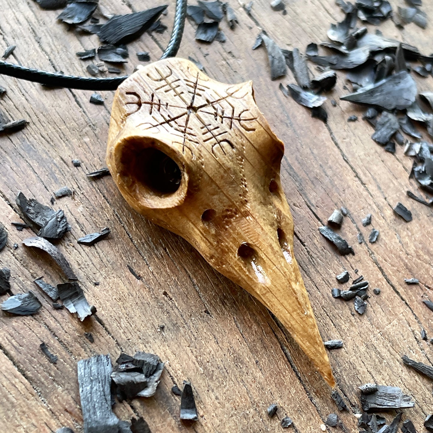 Raven Skull “Helm of Awe” Pendant