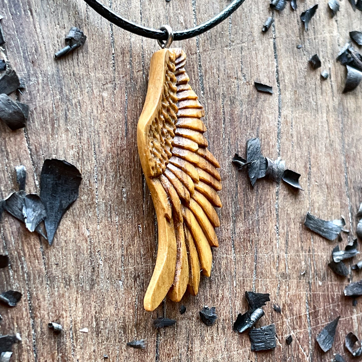 Angel Wing Pendant – Olive Grace