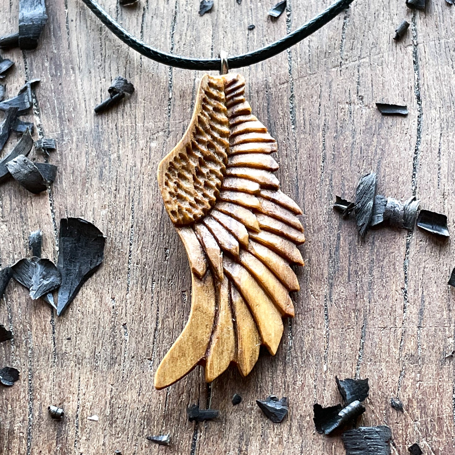 Angel Wing Pendant – Olive Grace