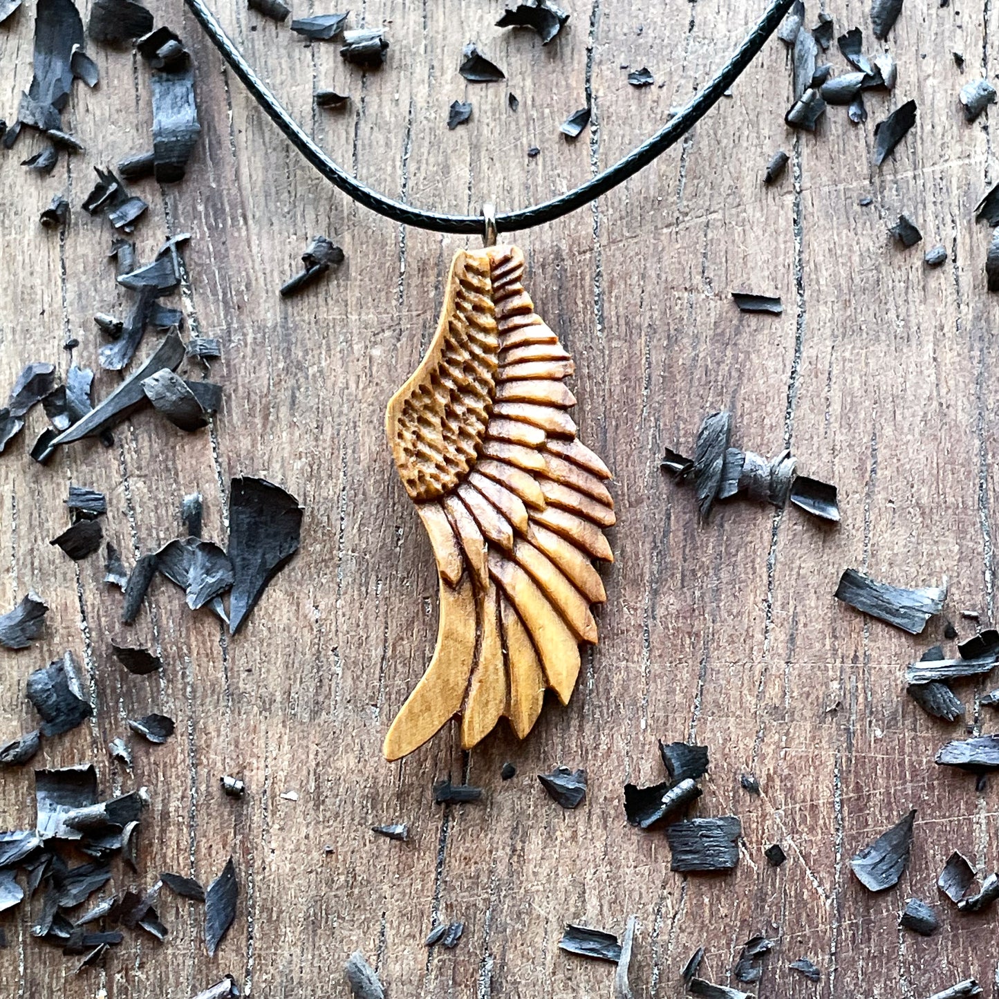 Angel Wing Pendant – Olive Grace