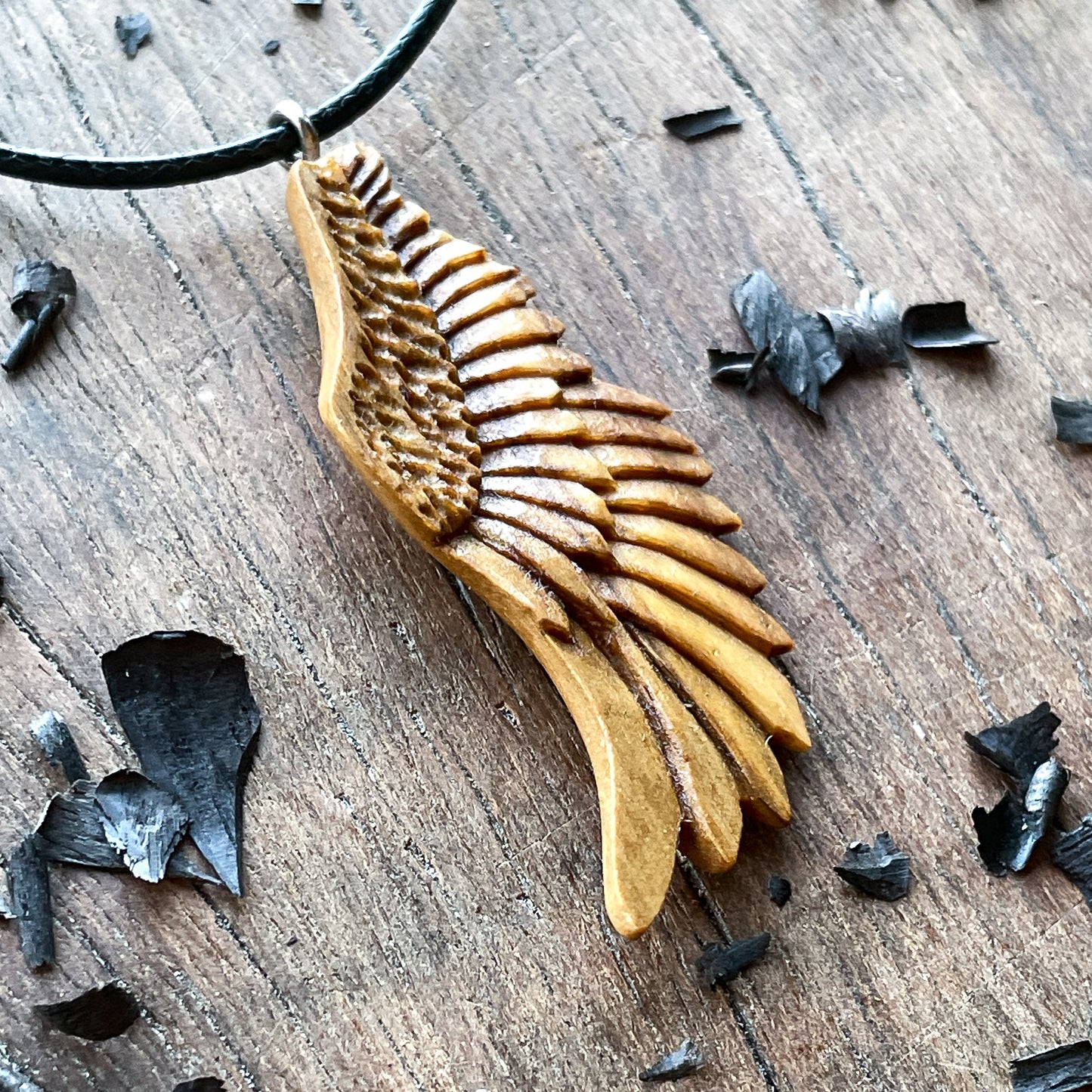 Angel Wing Pendant – Olive Grace