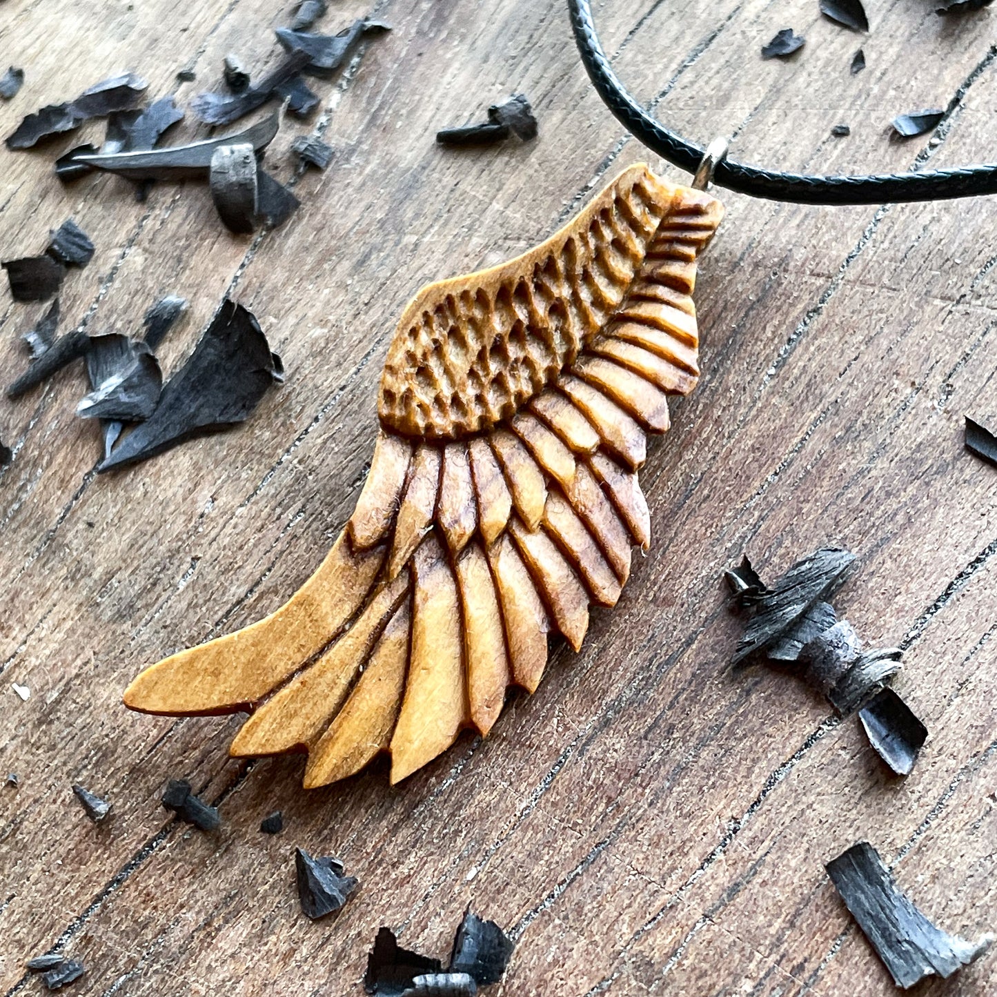 Angel Wing Pendant – Olive Grace
