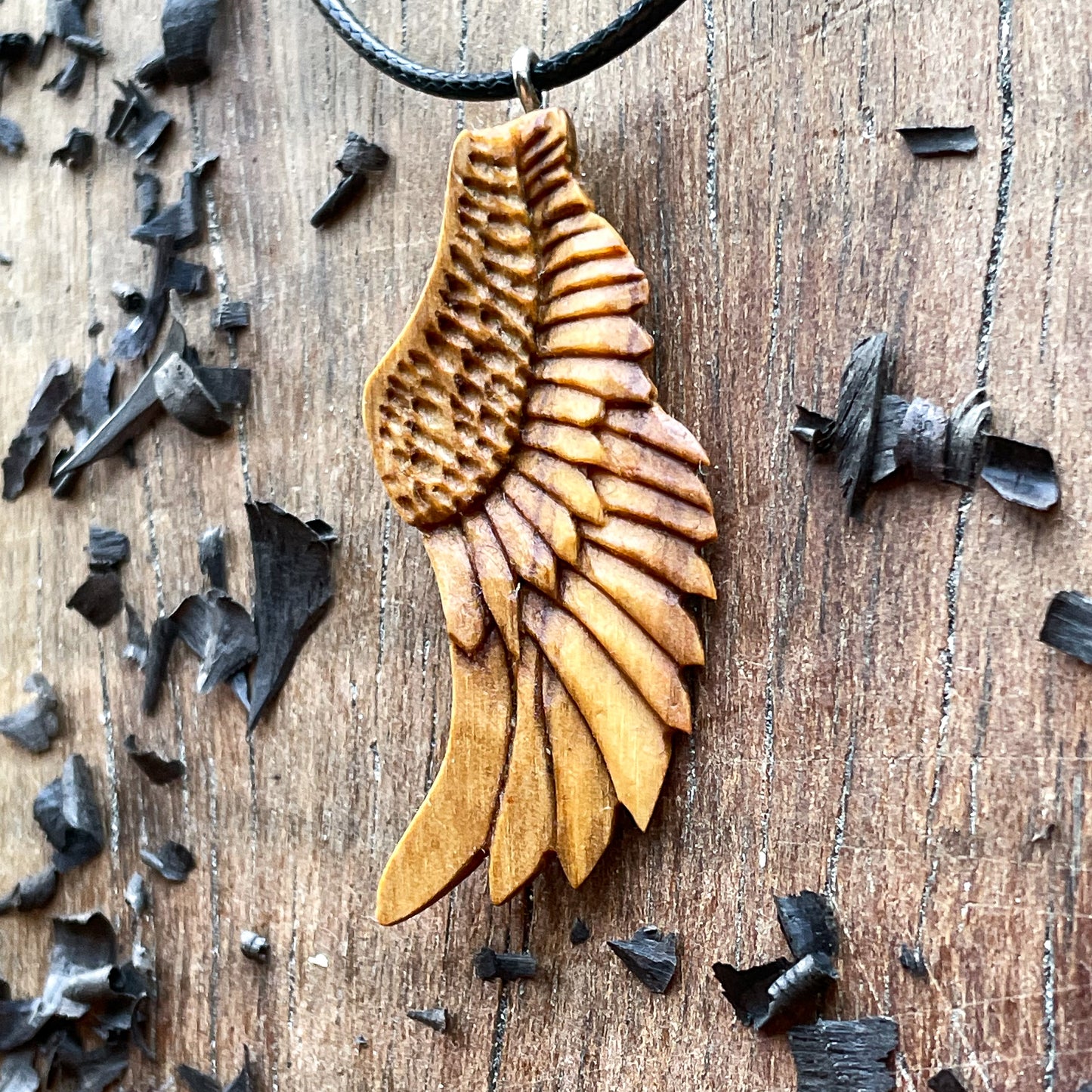 Angel Wing Pendant – Olive Grace
