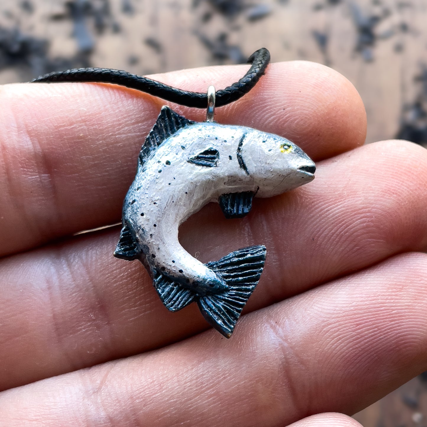 Salmon Walnut Wood Pendant