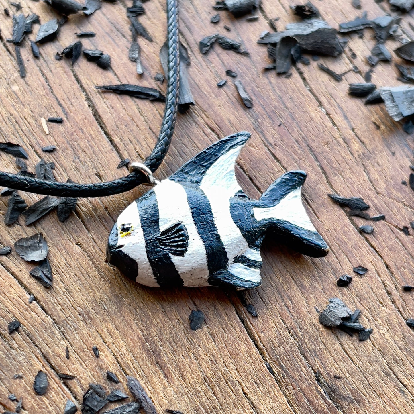 Exotic Fish Walnut Wood Pendant