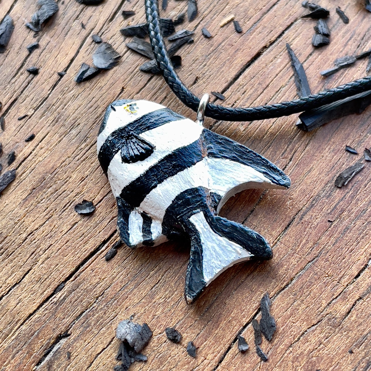 Exotic Fish Walnut Wood Pendant