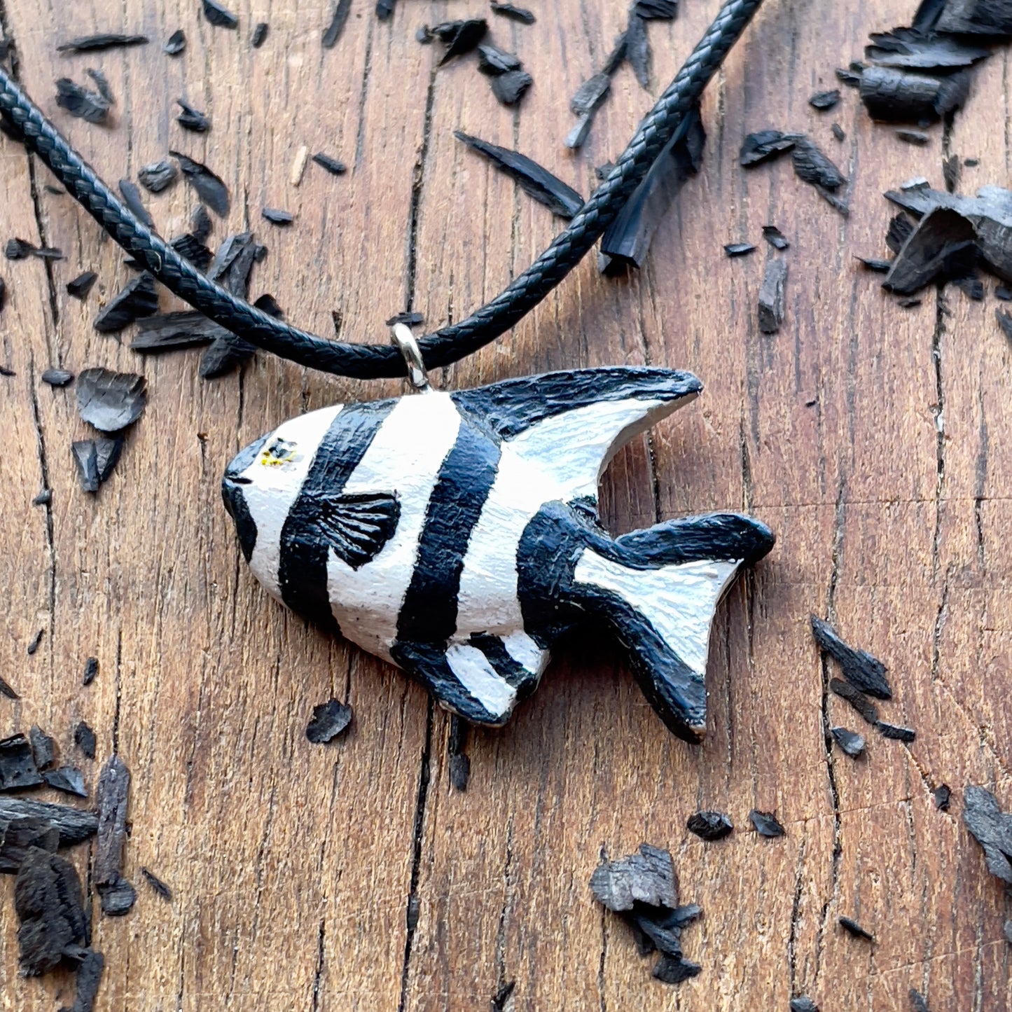 Exotic Fish Walnut Wood Pendant