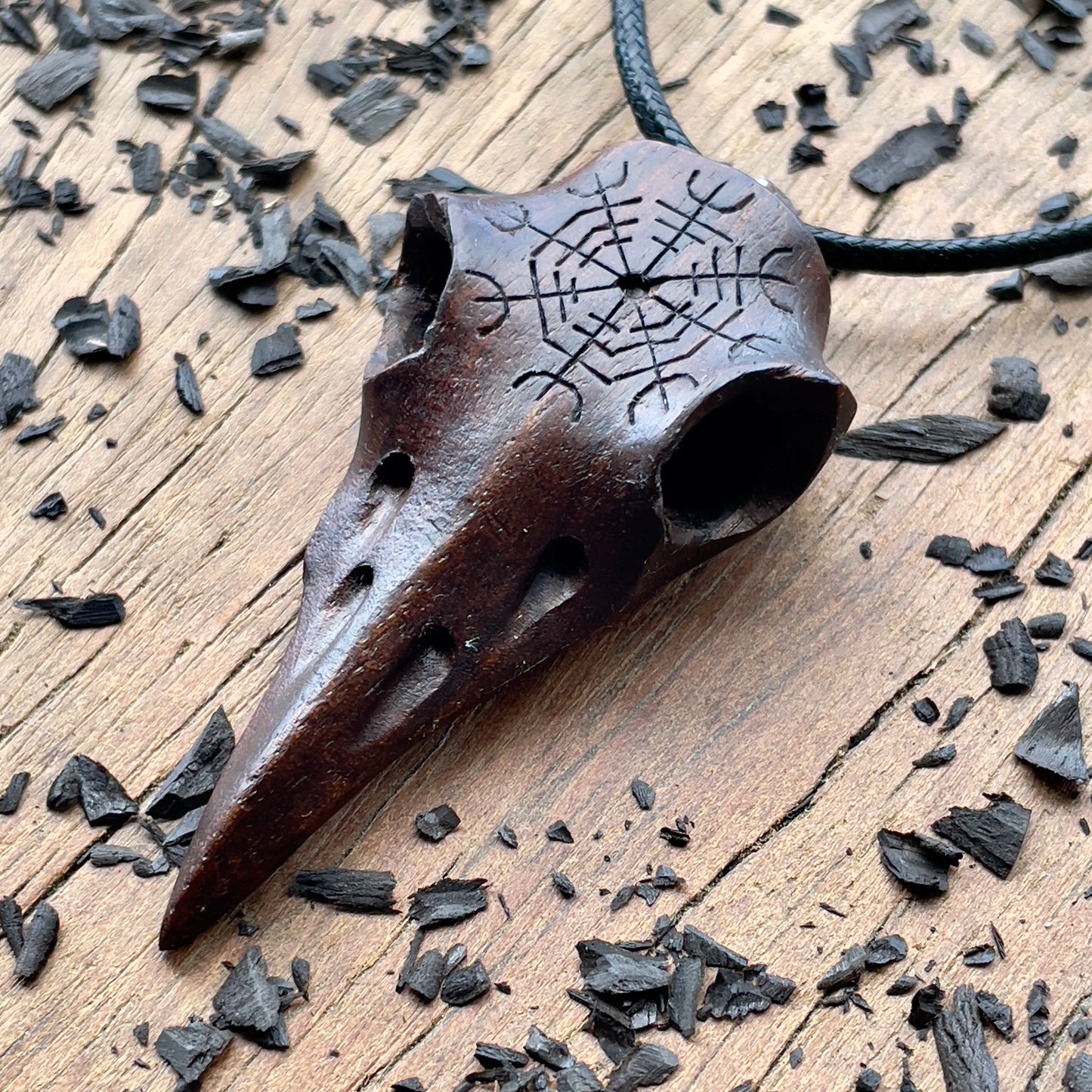 Raven Skull “Helm of Awe” Pendant