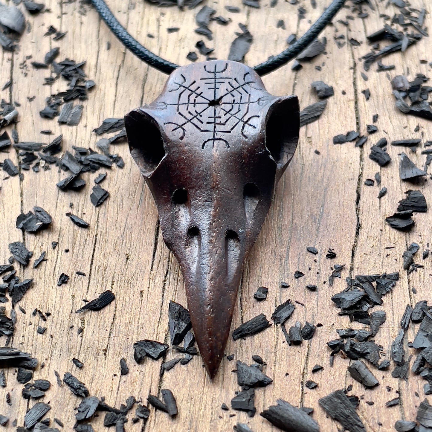 Raven Skull “Helm of Awe” Pendant