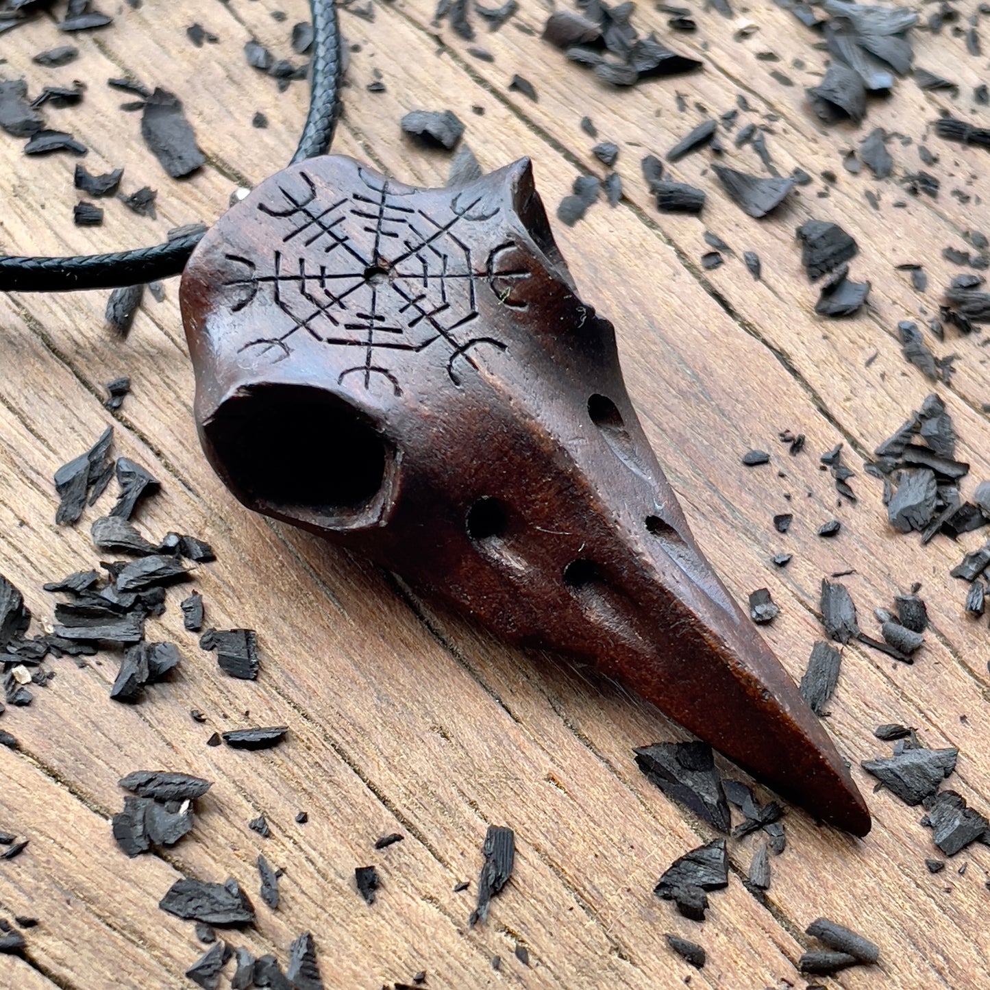 Raven Skull “Helm of Awe” Pendant