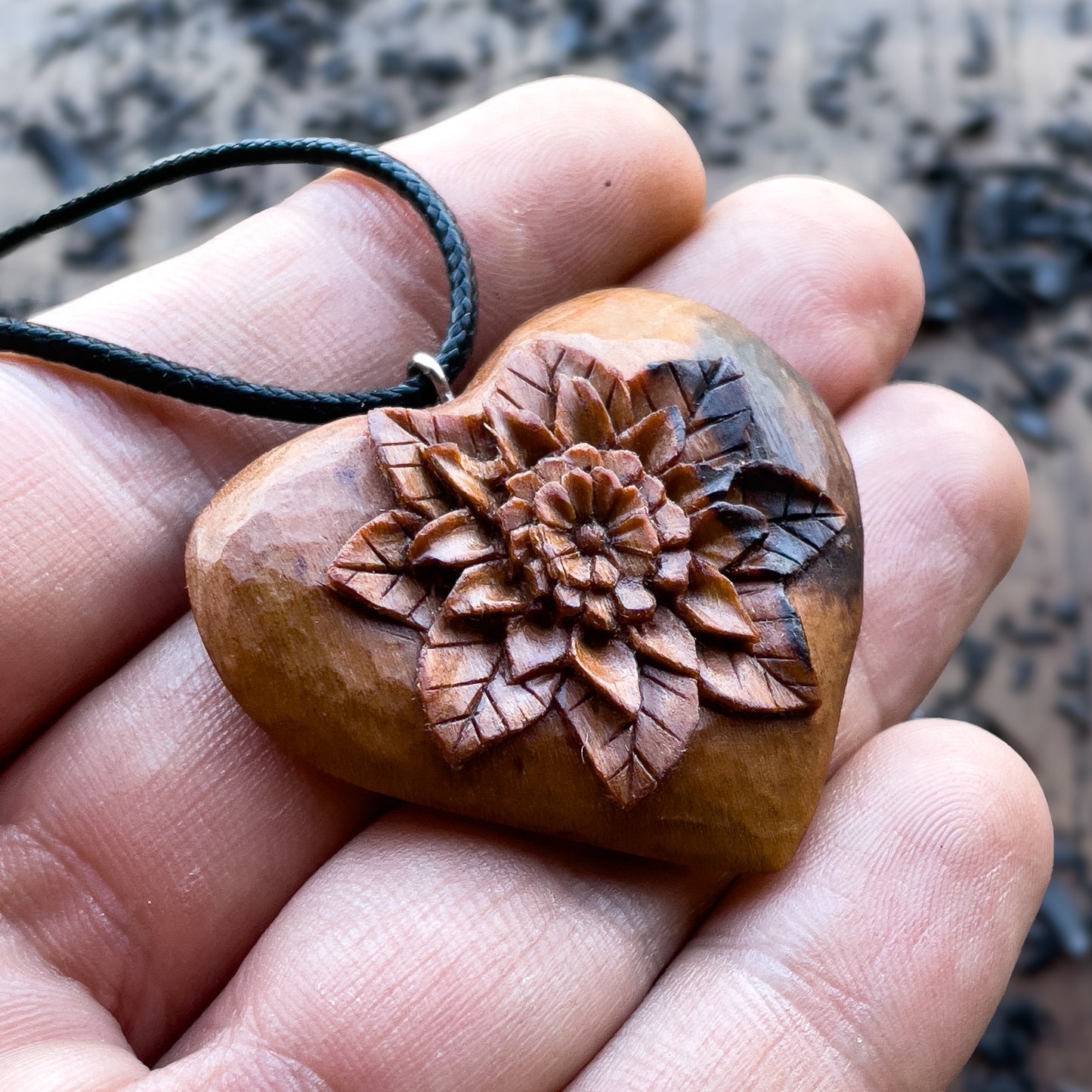 Mandale Flower Heart Pendant