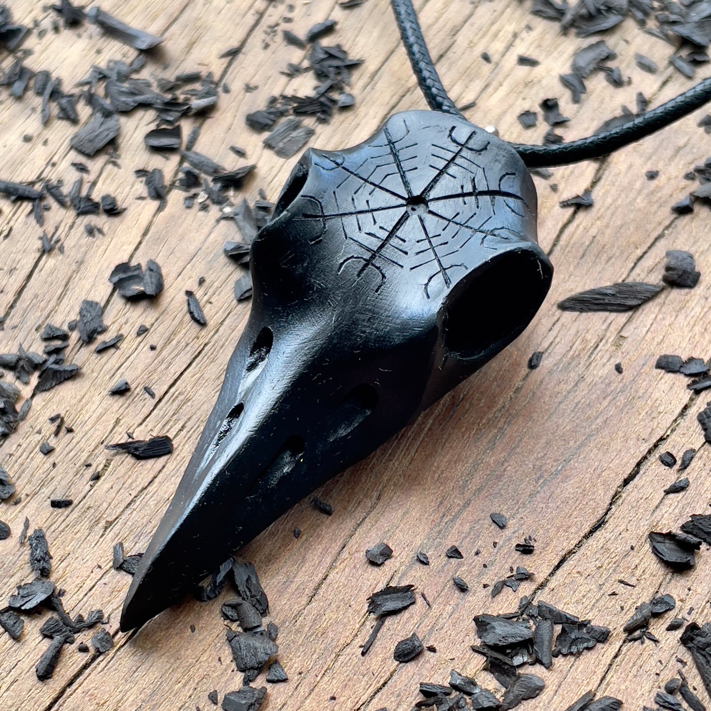 Raven Skull “Helm of Awe” Pendant