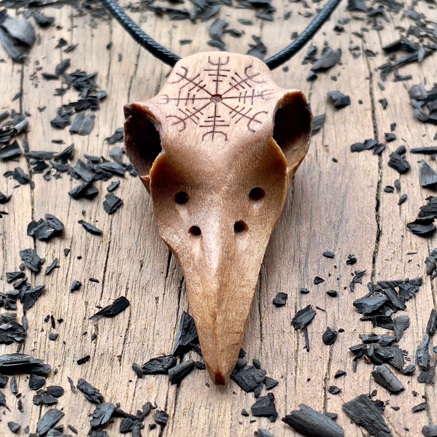 Raven Skull “Helm of Awe” Pendant