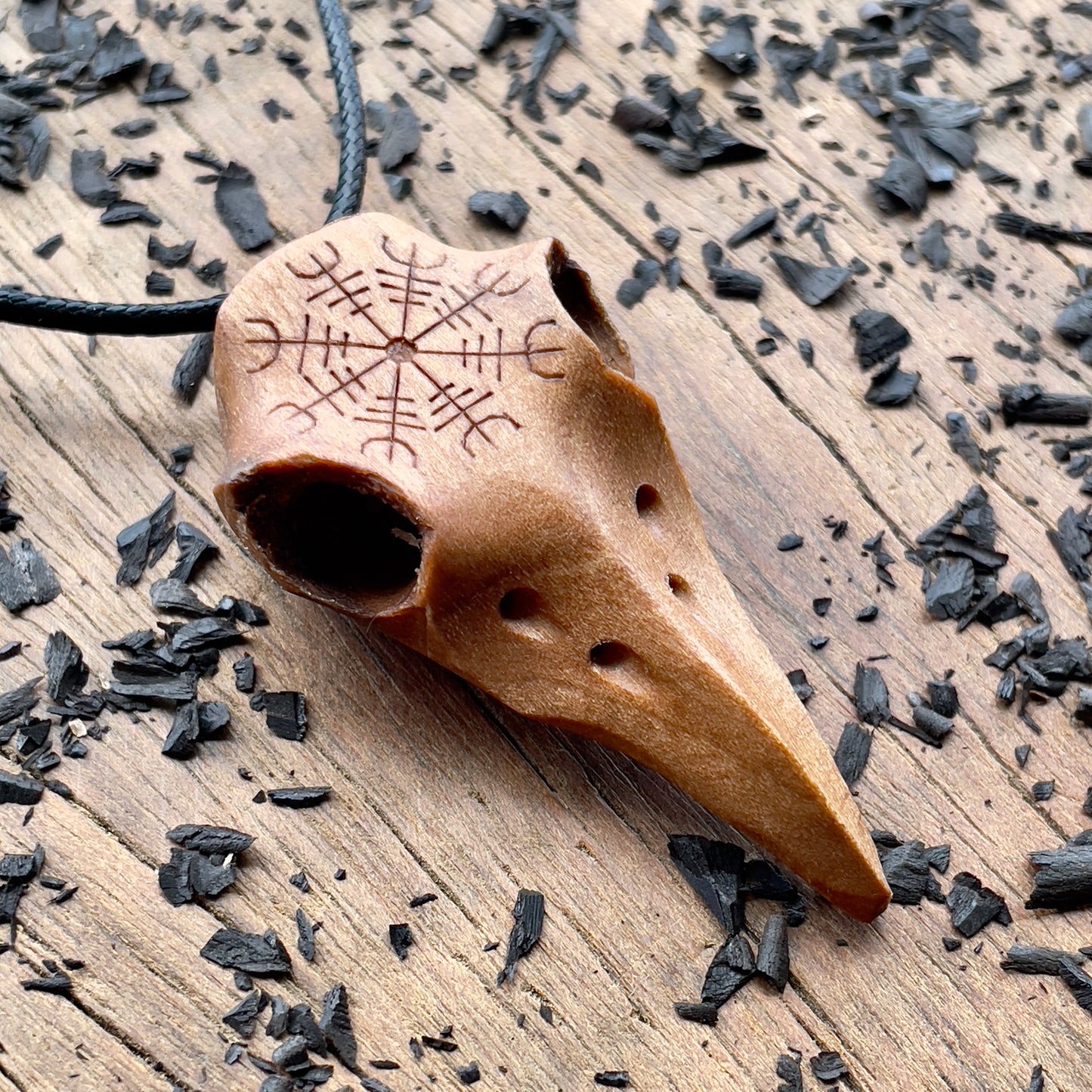Raven Skull “Helm of Awe” Pendant