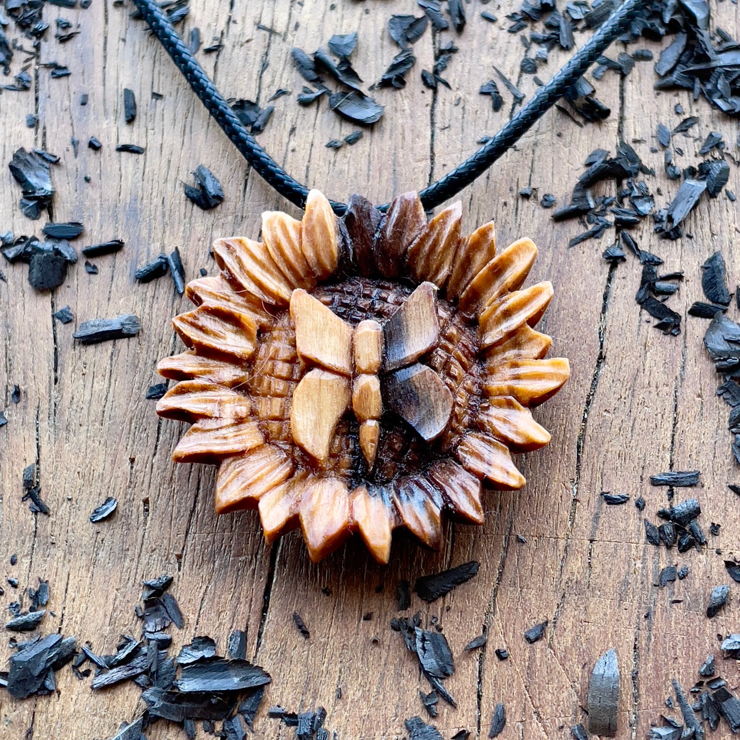 Butterfly on the Sunflower Pendant