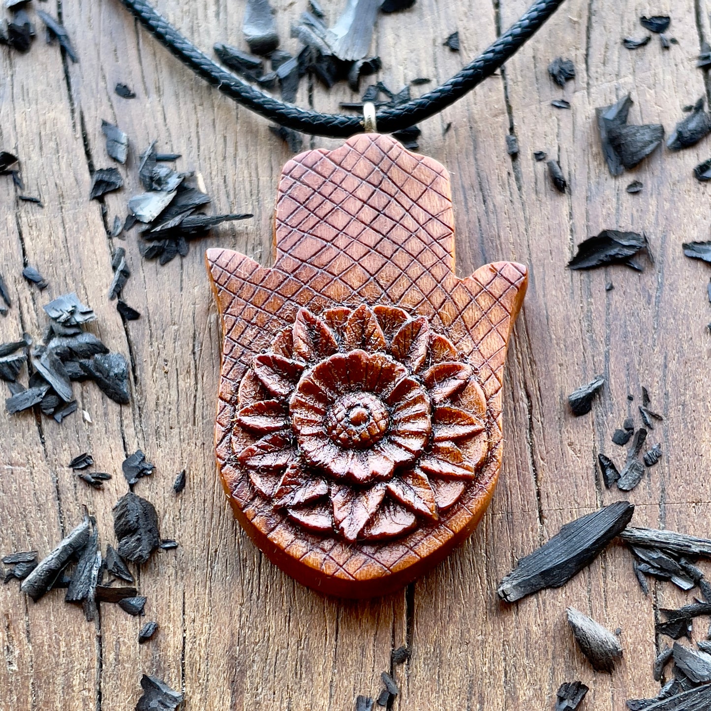Hamsa Flower Design Pendant