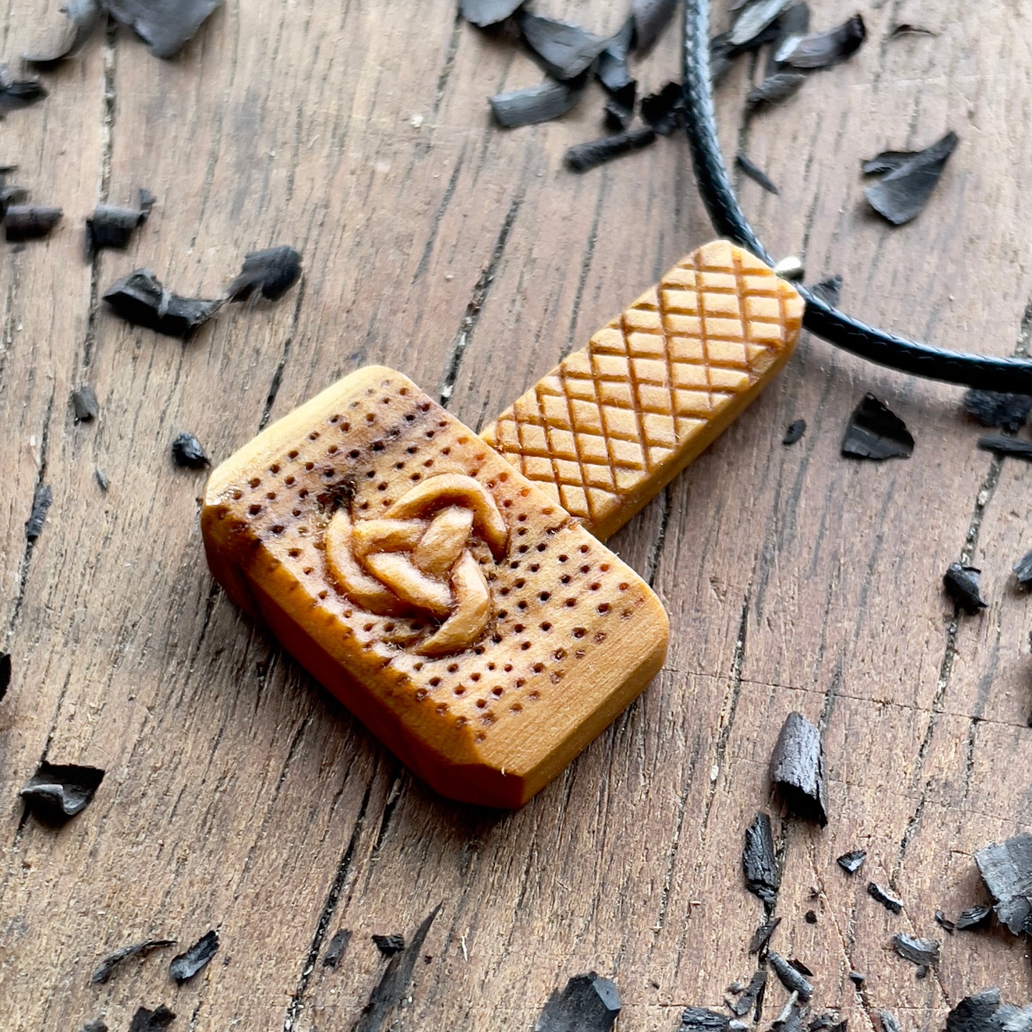 Mjolnir Olive Wood Pendant