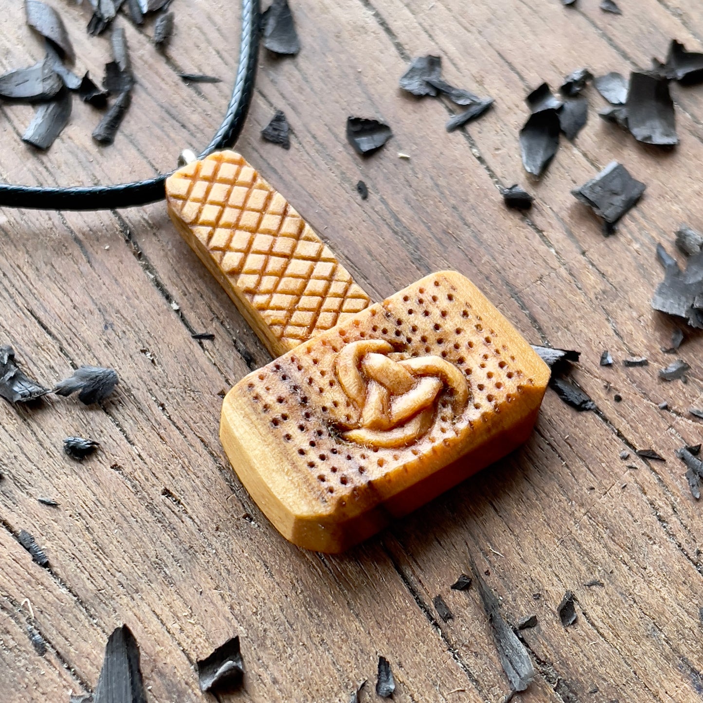 Mjolnir Olive Wood Pendant