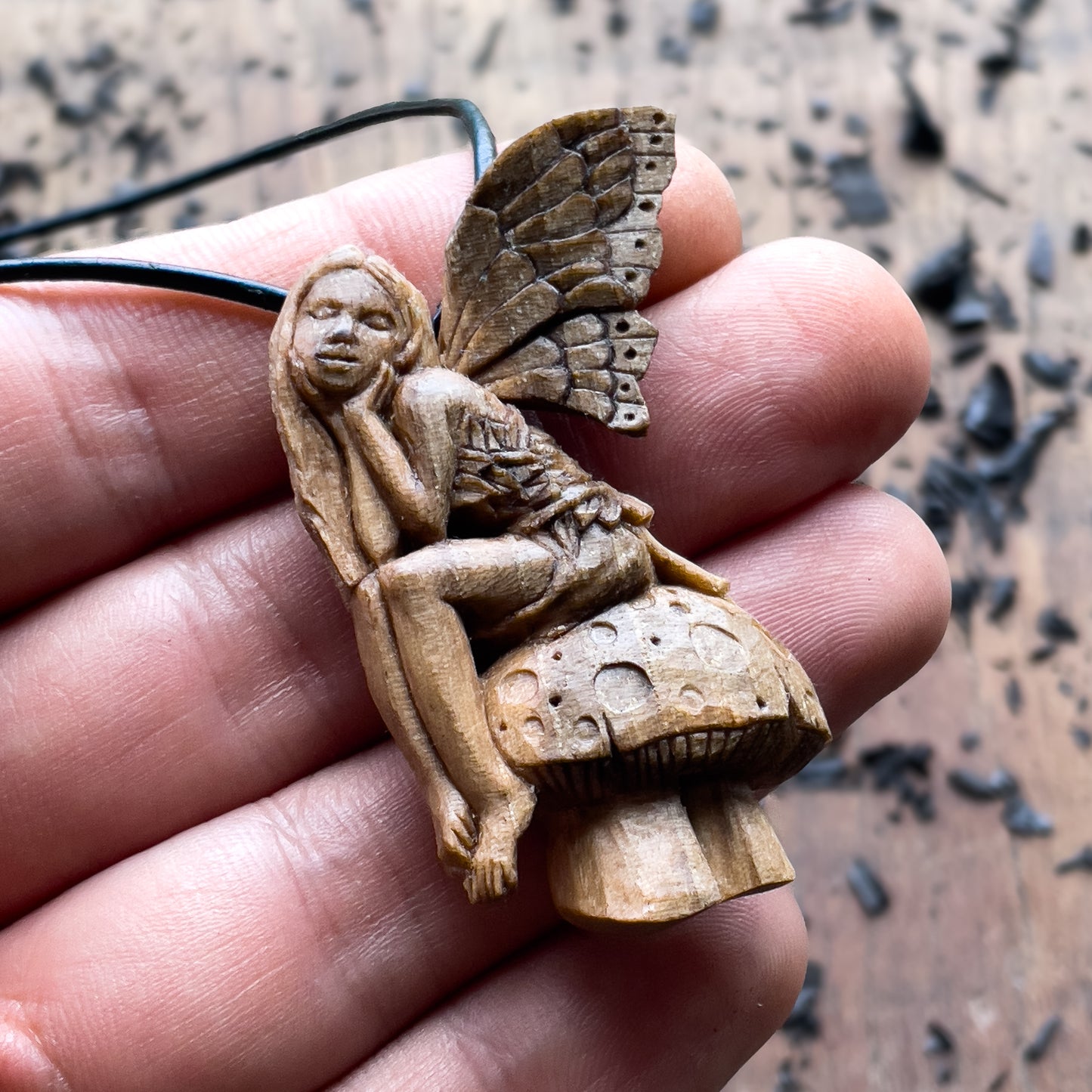 Fairy On The Mushroom Pendant