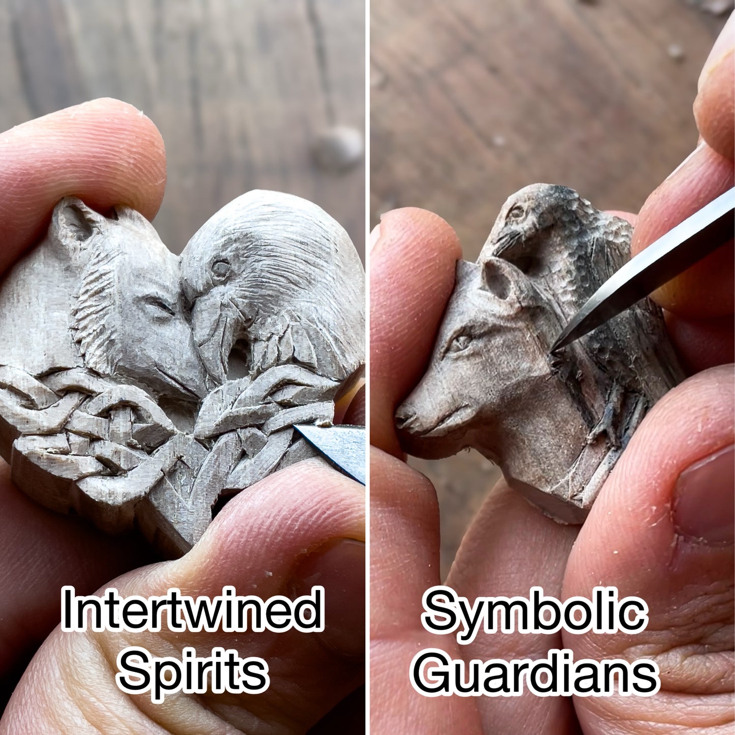 Wolf and Raven Pendant