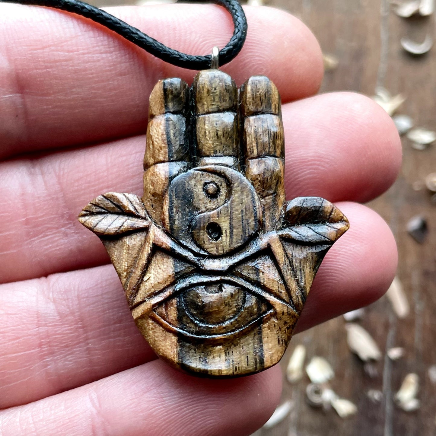 Hamsa Yin Yang Pendant