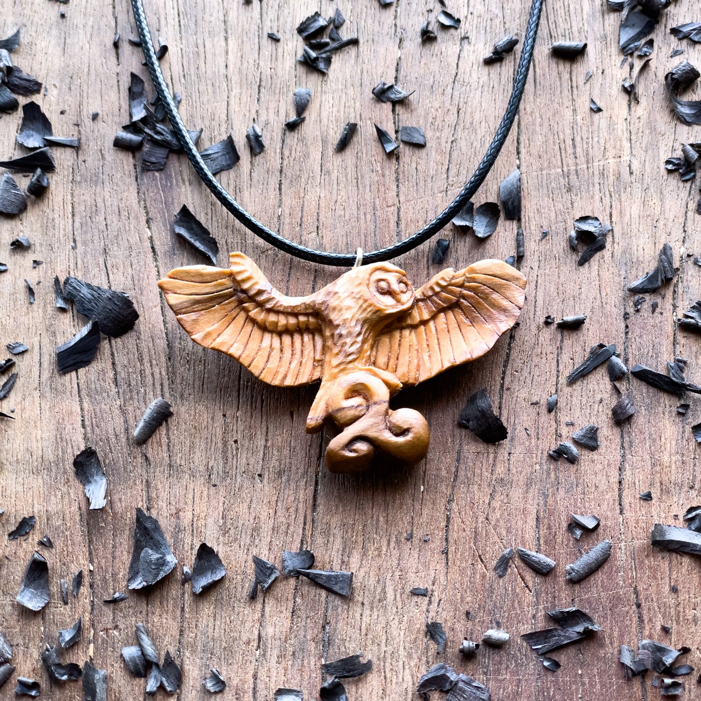Celtic Barn Owl With Triskelion Pendant