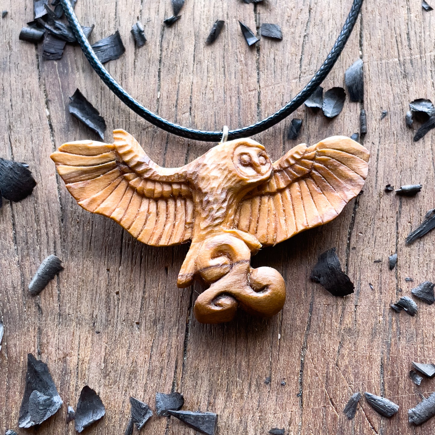 Celtic Barn Owl With Triskelion Pendant