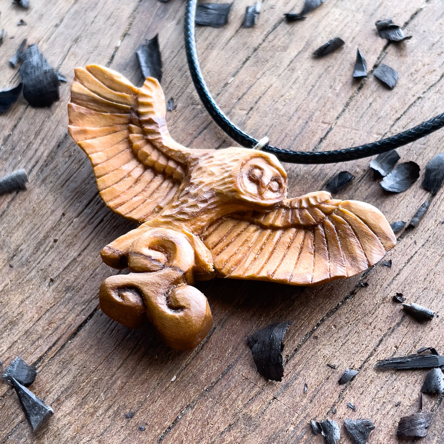 Celtic Barn Owl With Triskelion Pendant
