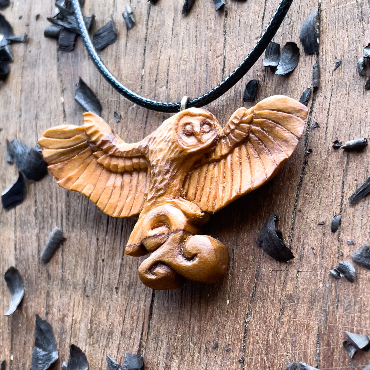 Celtic Barn Owl With Triskelion Pendant