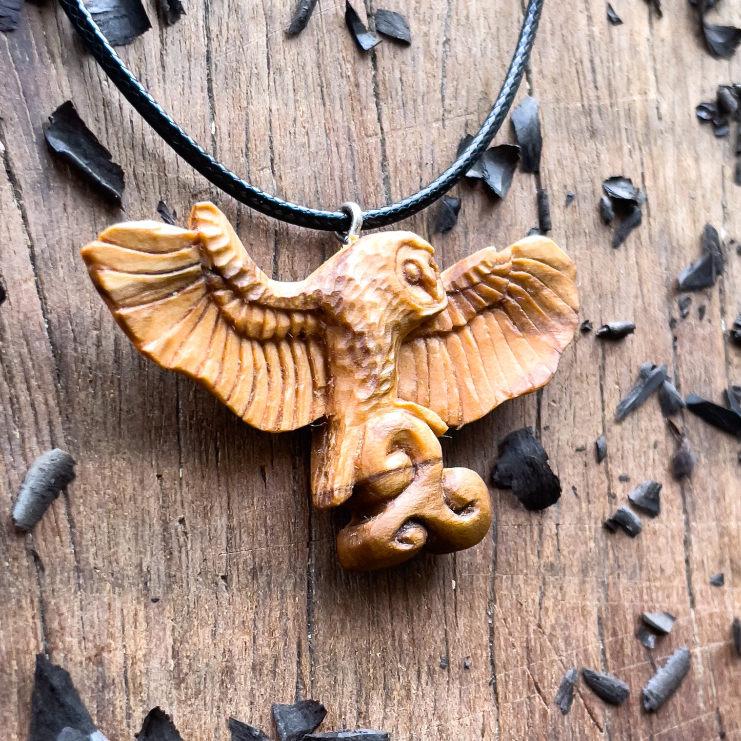 Celtic Barn Owl With Triskelion Pendant