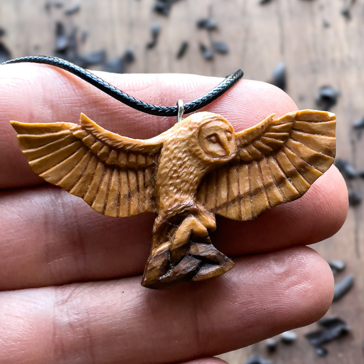 Flying Owl with Triquetra Pendant