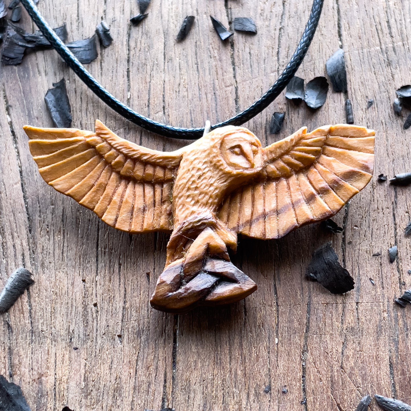 Flying Owl with Triquetra Pendant
