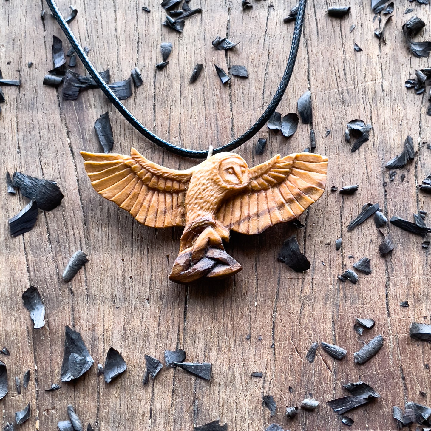 Flying Owl with Triquetra Pendant
