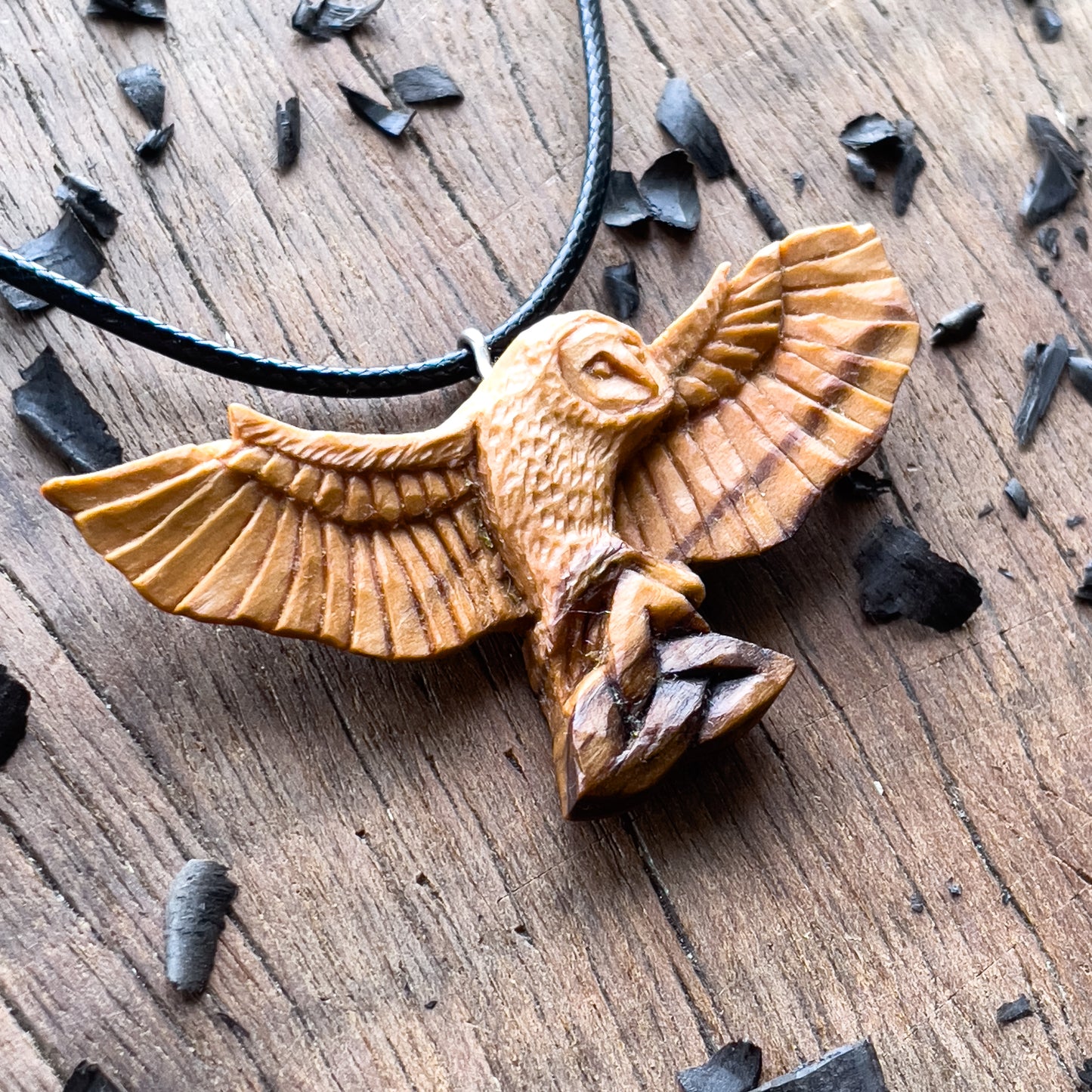 Flying Owl with Triquetra Pendant