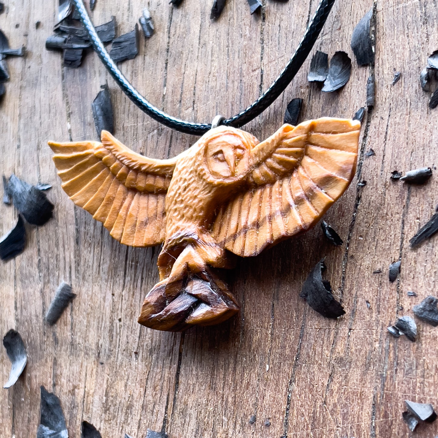 Flying Owl with Triquetra Pendant