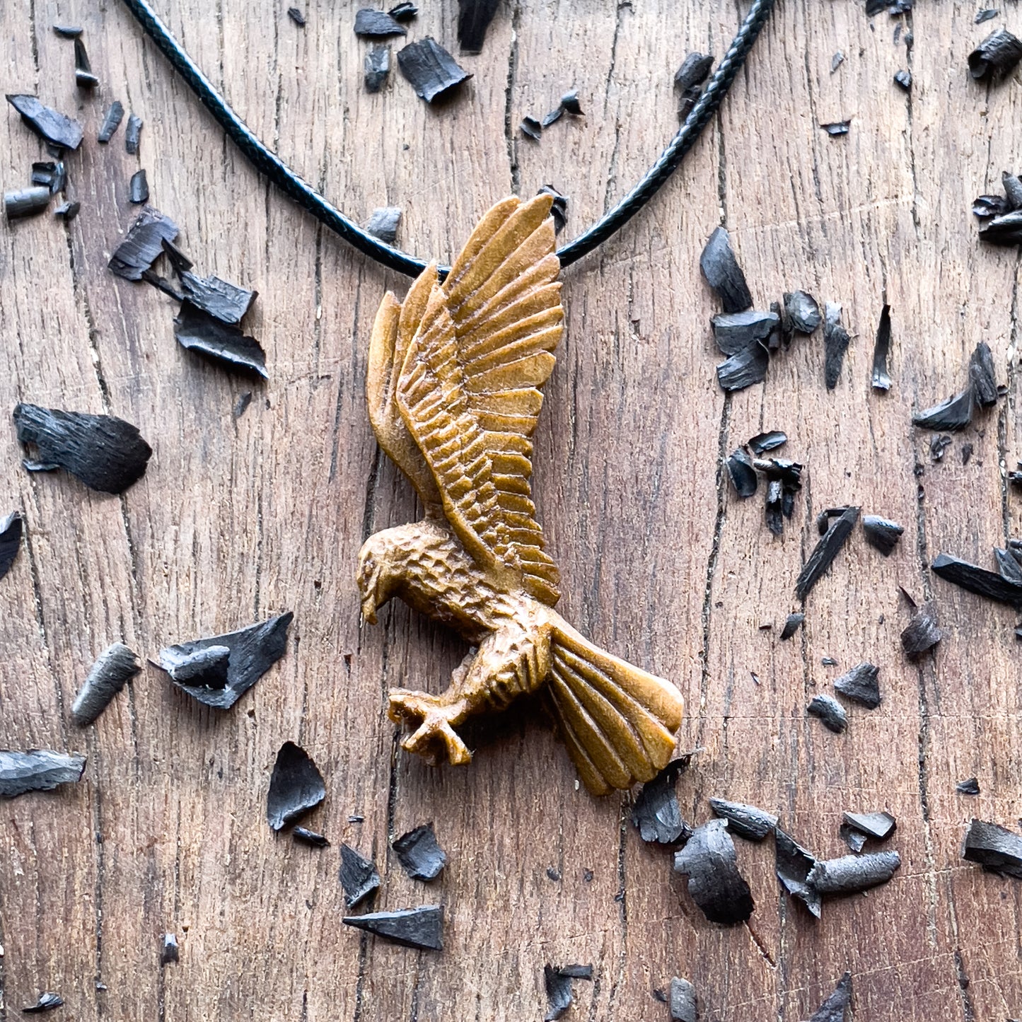 Flying Eagle Walnut Wood Pendant