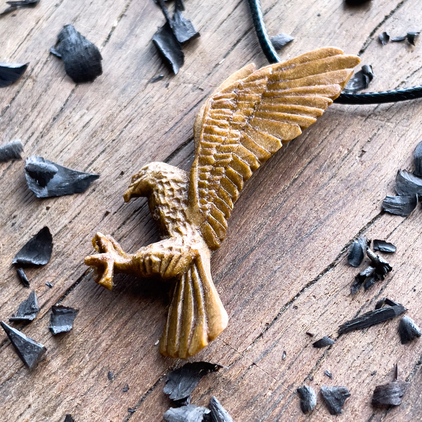 Flying Eagle Walnut Wood Pendant