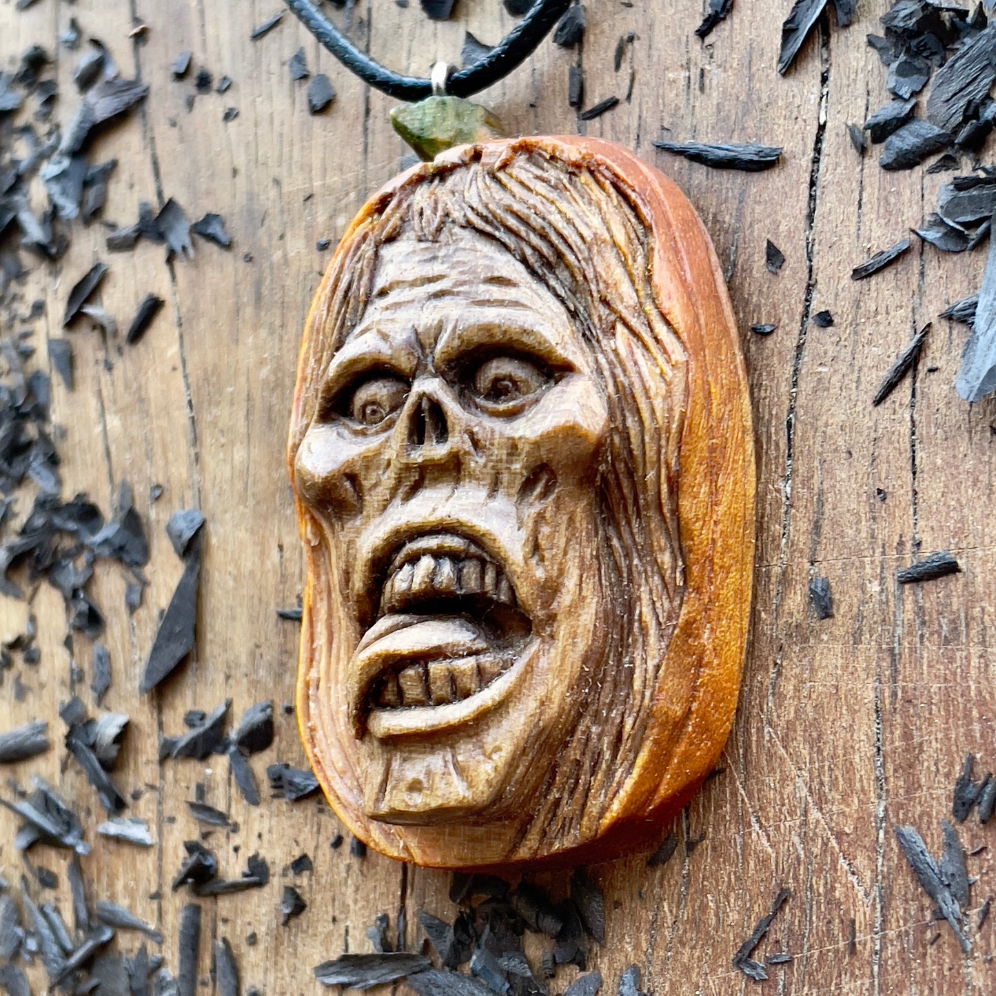 Halloween Pumpkin Pendant – Female Zombie Face