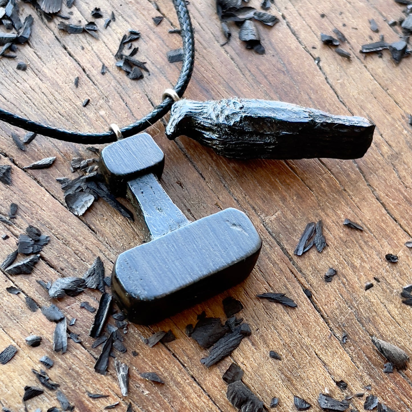 Raven and Mjolnir Pendant