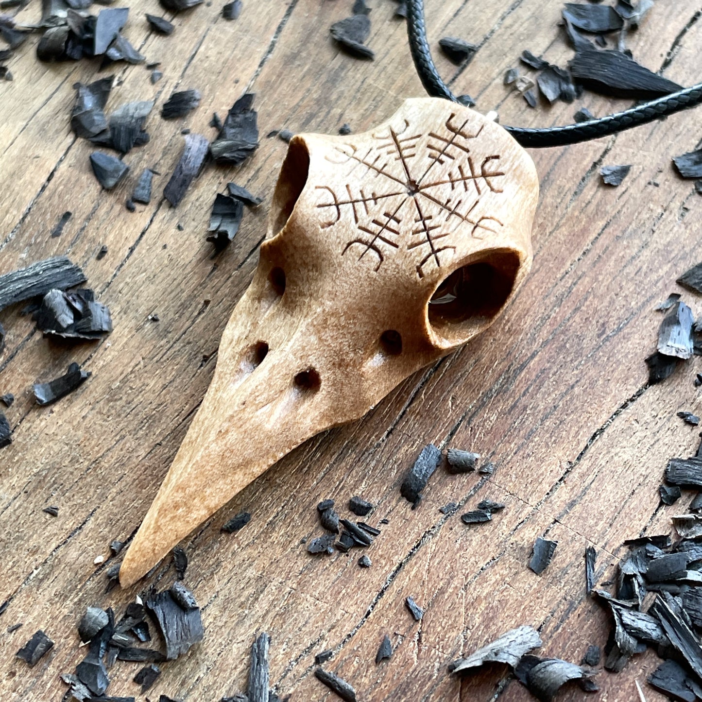 Raven Skull “Helm of Awe” Pendant