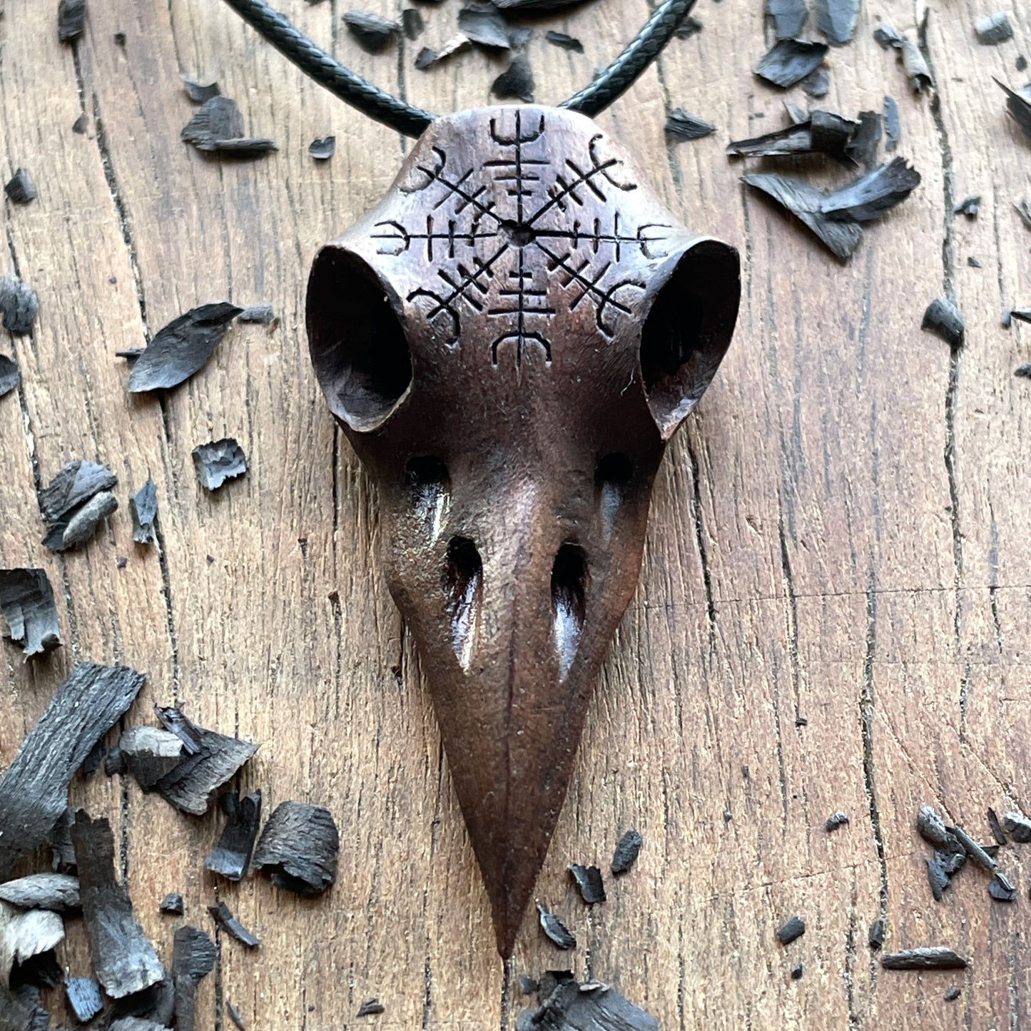 Raven Skull “Helm of Awe” Pendant