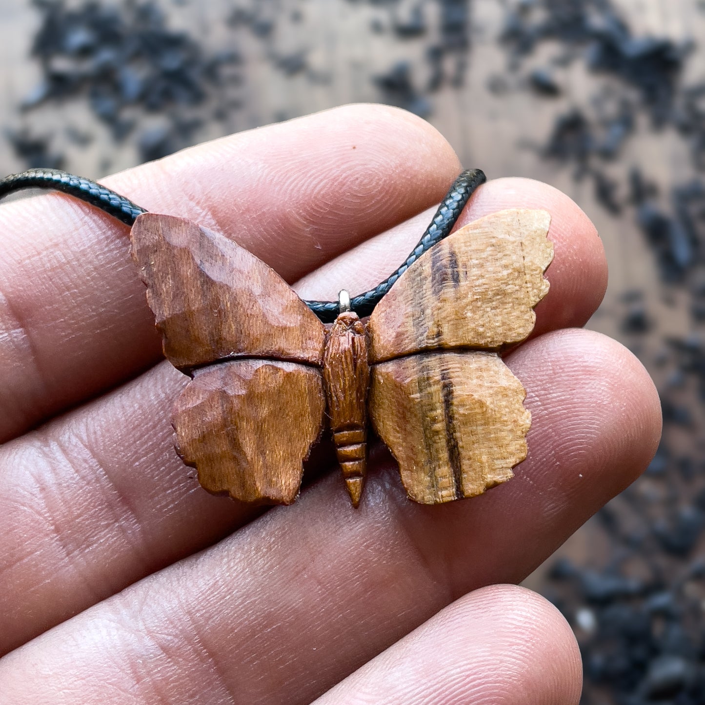 Butterfly Plum Wood Pendant