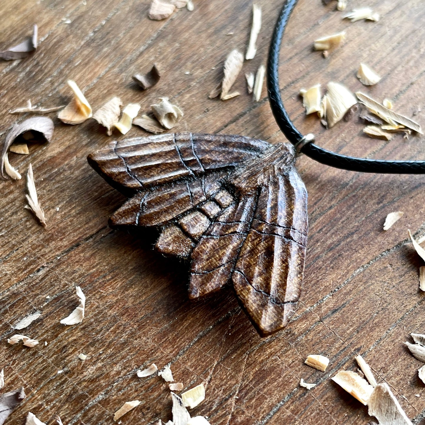 Moth Walnut Wood Pendant