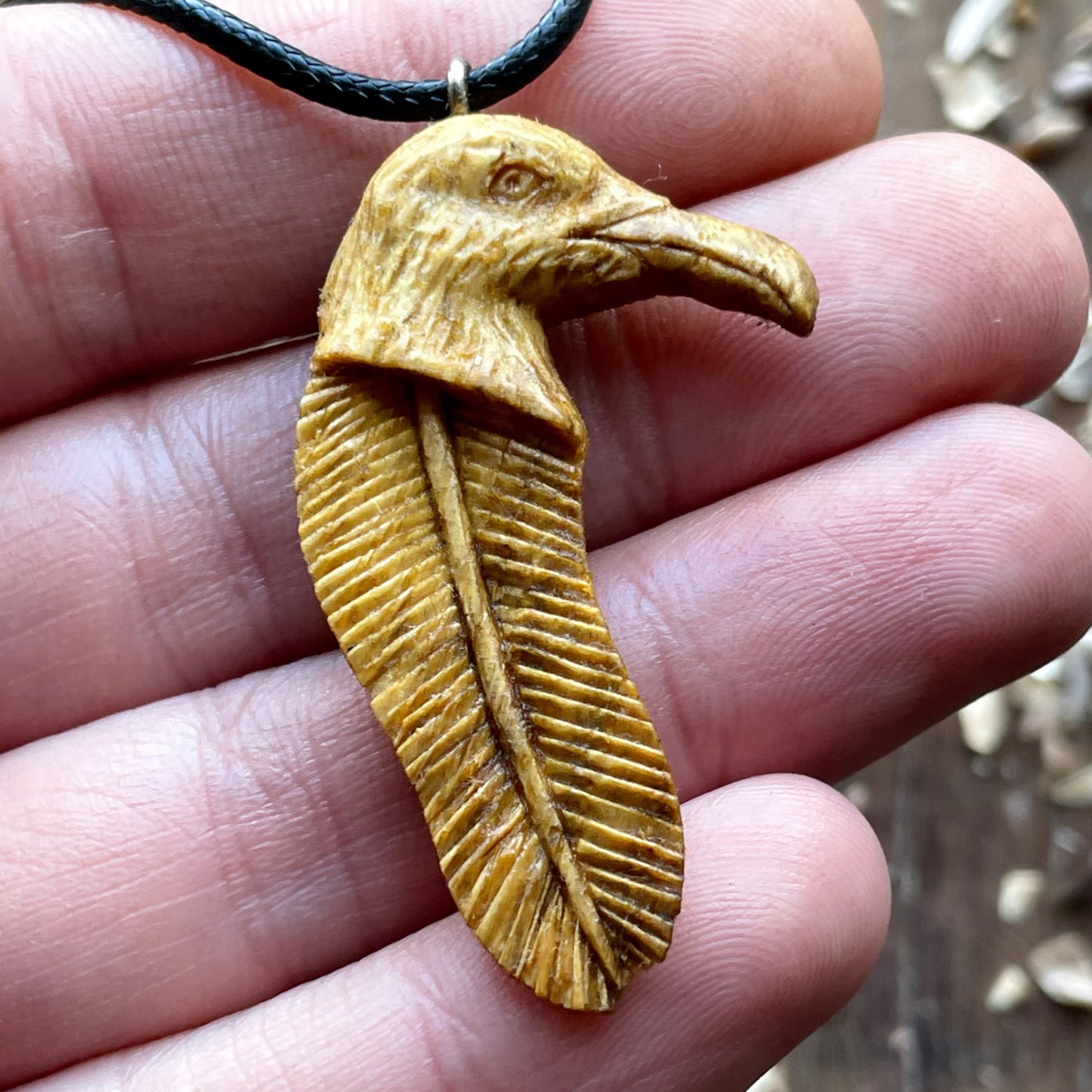 Seagull Head-Feather Pendant