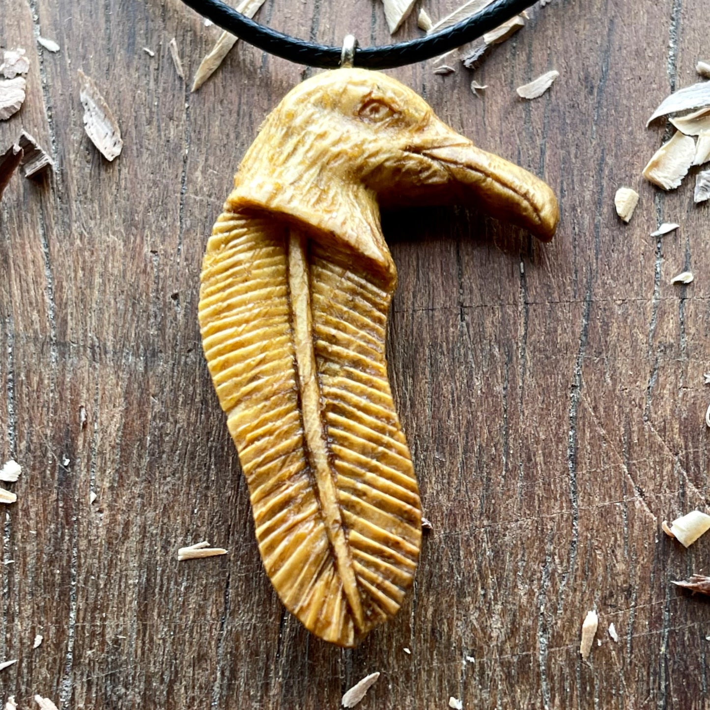 Seagull Head-Feather Pendant