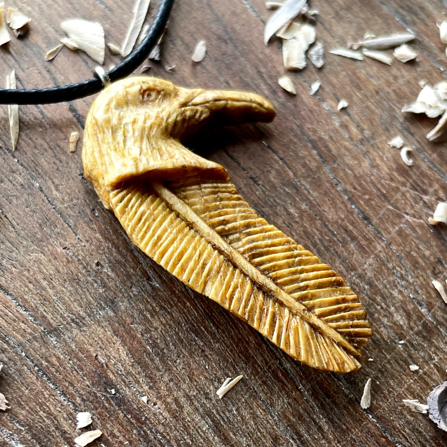 Seagull Head-Feather Pendant