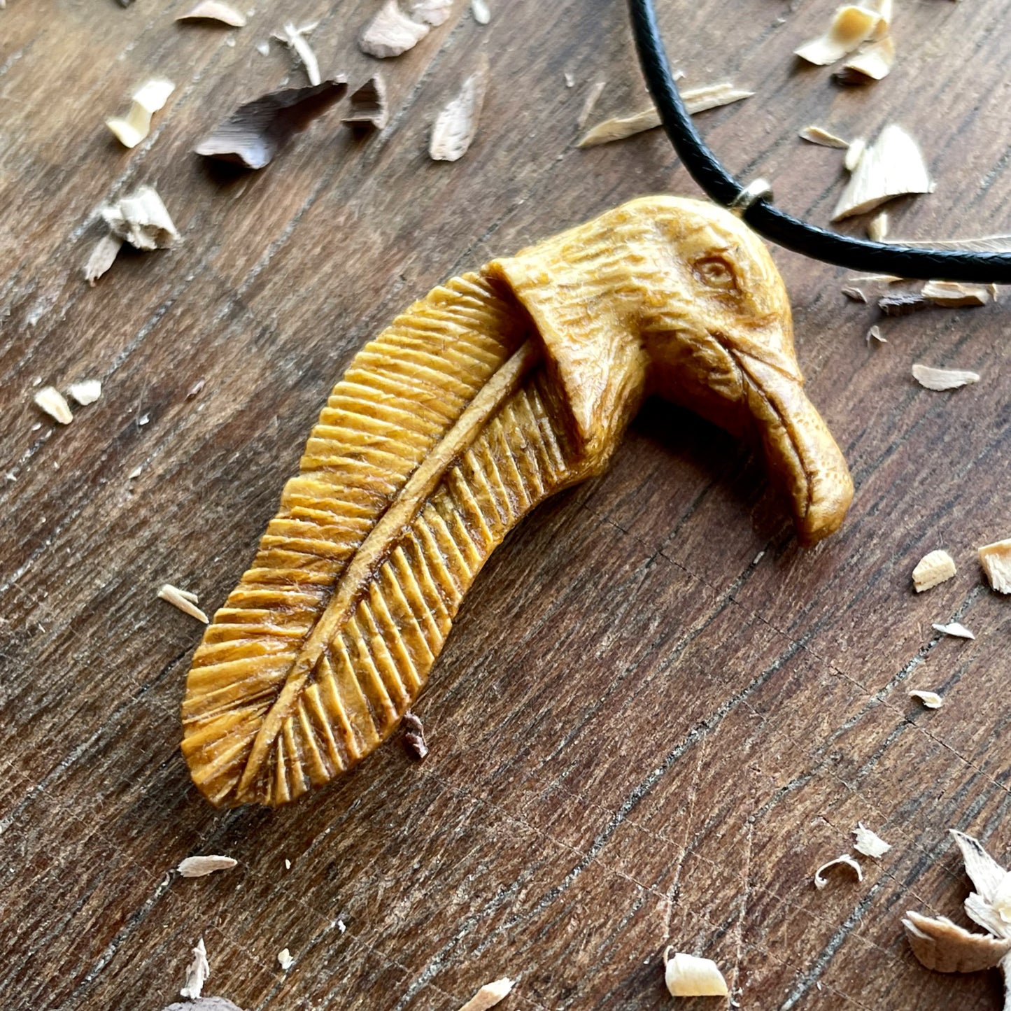 Seagull Head-Feather Pendant