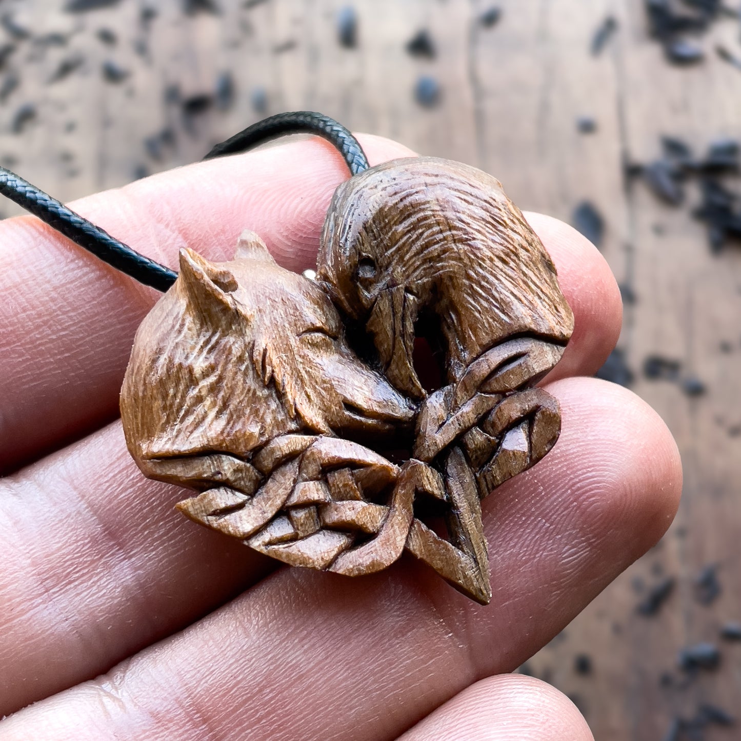 Wolf and Raven Pendant