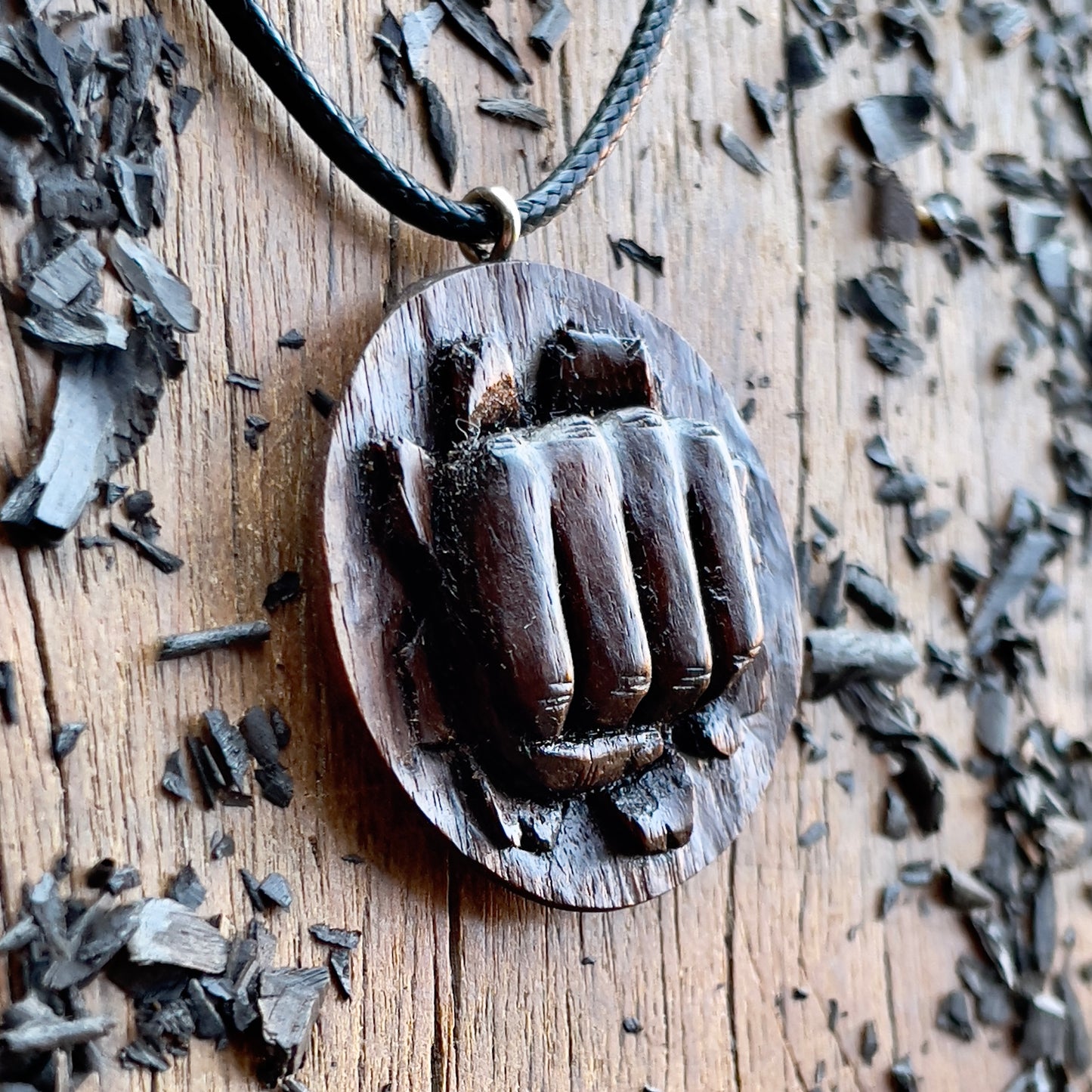 Punch Walnut Wood Pendant