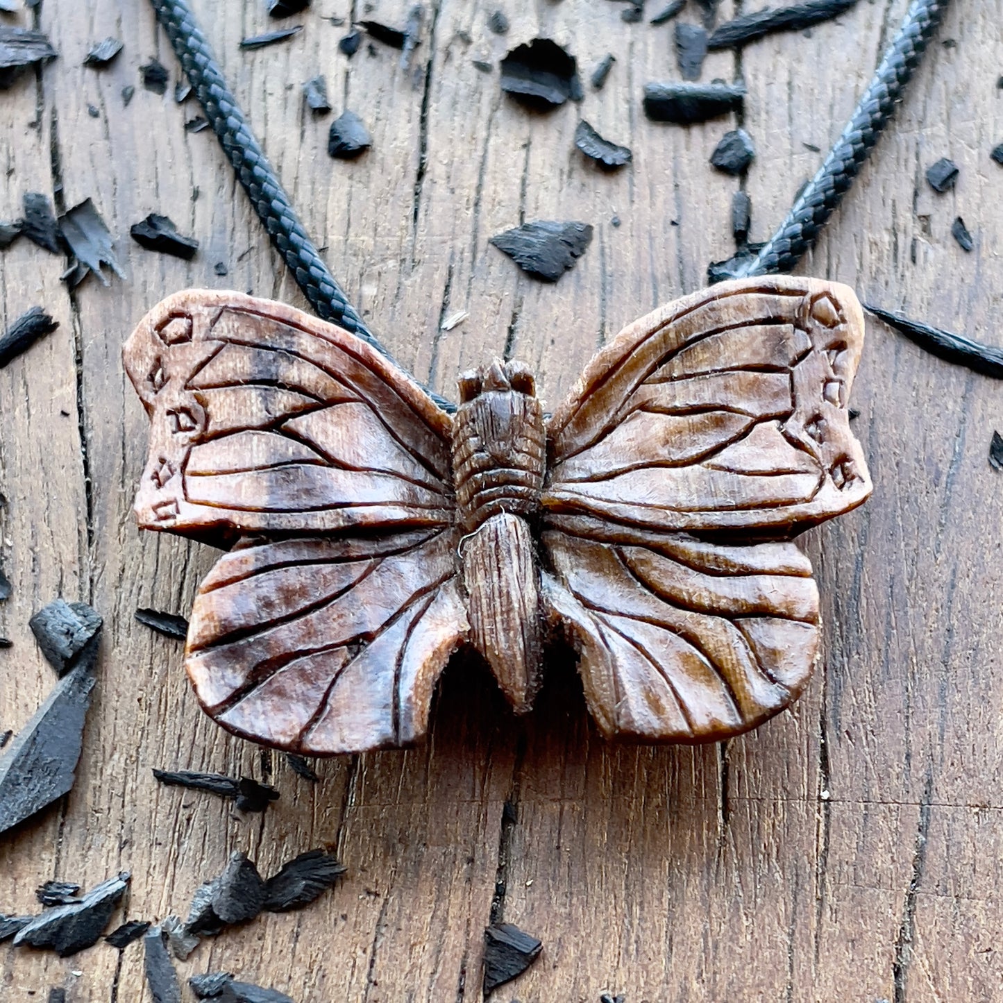 Butterfly Walnut Wood Pendant